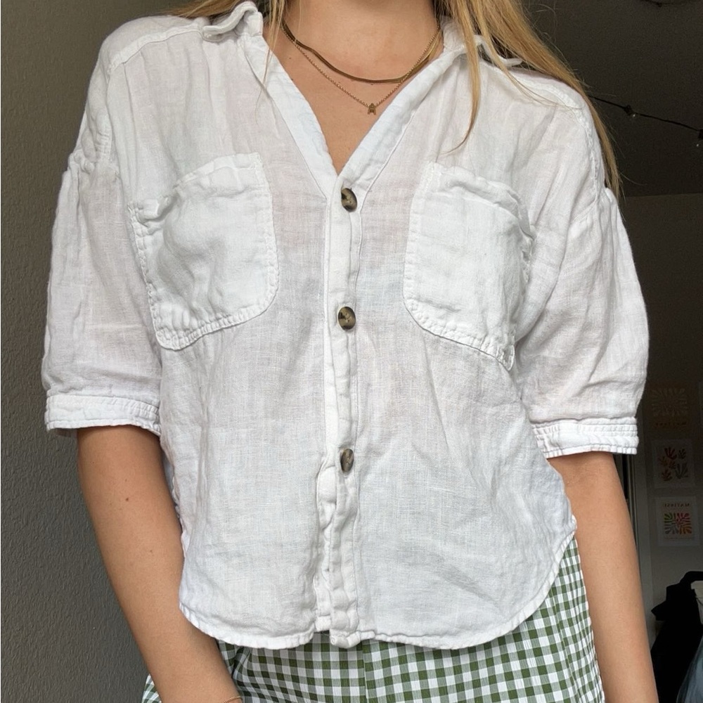 Zara Linen Button-Up